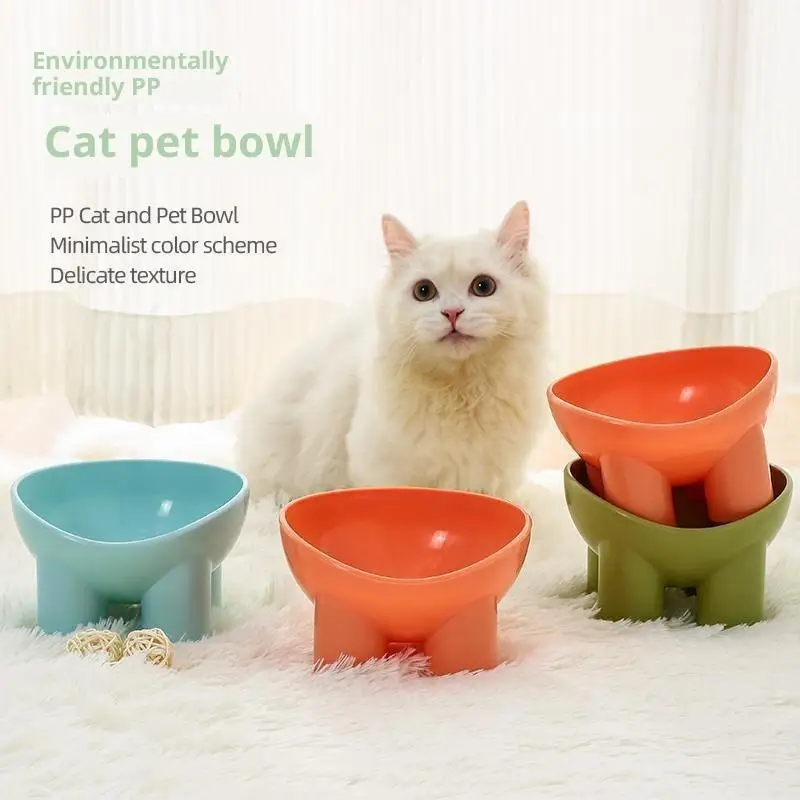 ● Ciotola Rialzata per Gatti con Supporto - Ciotola in Plastica Resistente per Cibo e Acqua, Design Moderno Ergonomico per Gatti e Cani - immagine 2