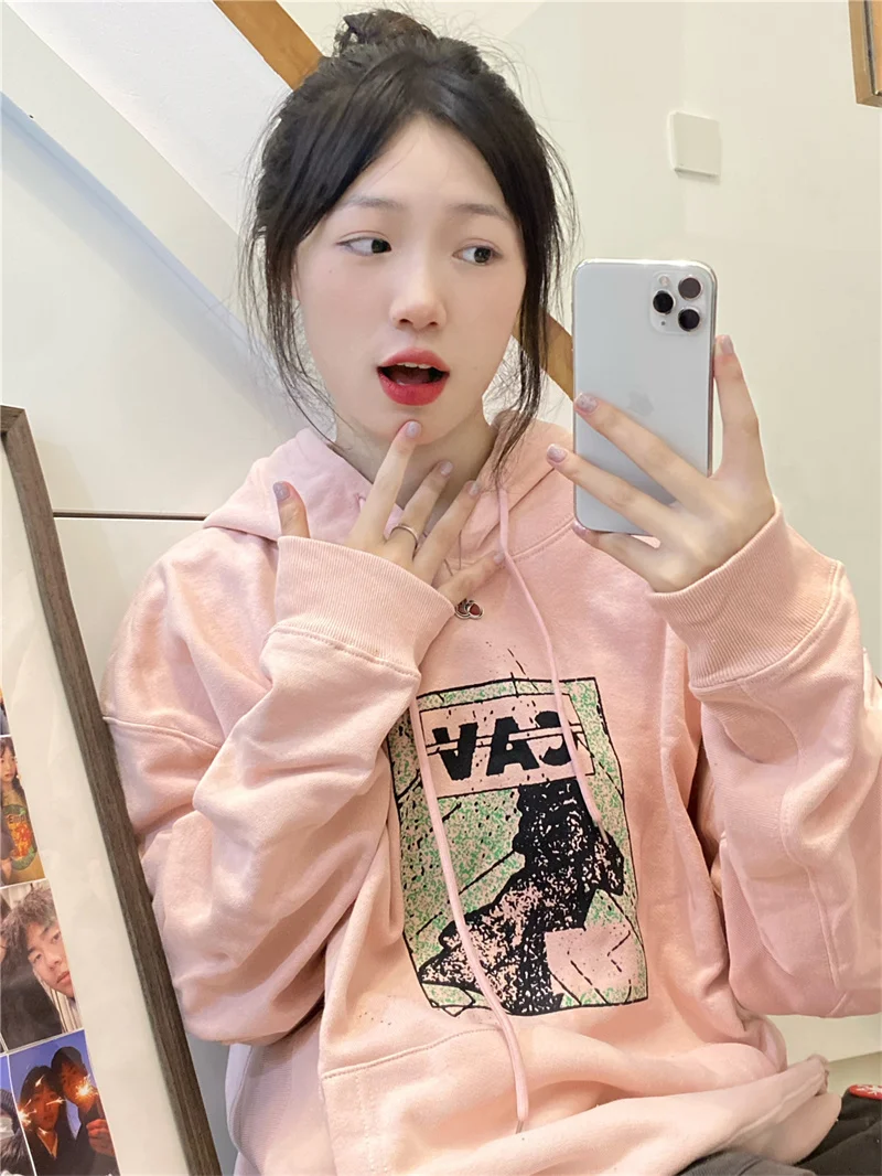 CAVEMPT CE CAV EMPT Retro Pasting Cloth Splicing Armband Cherry Blossom  Powder Hoodie Hoodies For Men Womenn Wome - AliExpress