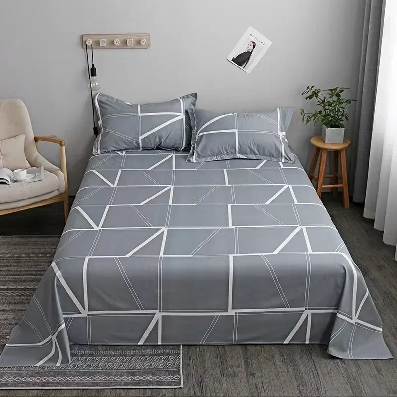 

Luxury Double Bed Bedding ComfortableBedding Mattress Cover Nordic Style Geometric Printed Bed Sheet Pillowcase Couple 2 People