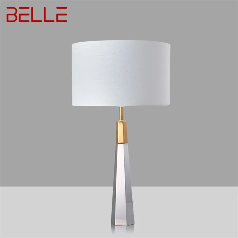 

TEMAR Modern Table Lamps For The Bedroom Design E27 White Crystal Desk Light Home LED Decorative For Foyer Bedside Office