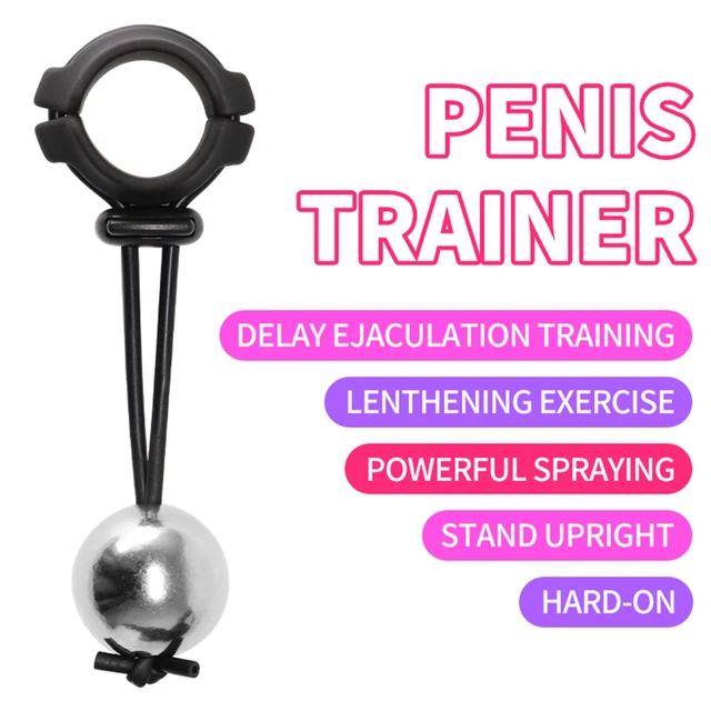 Heavy Dute Metal Ball Pendant Cock Ring Penis Heavy Stretcher