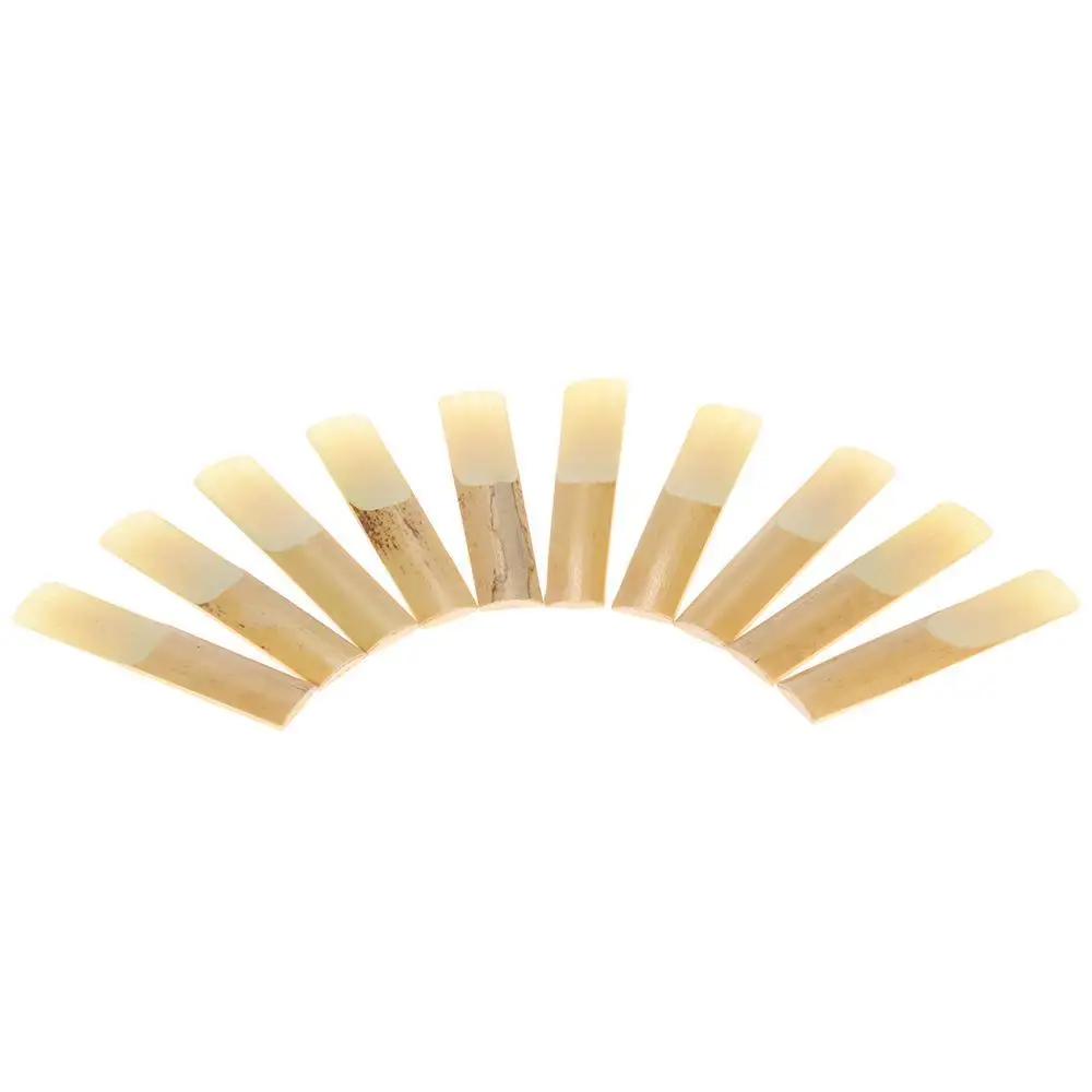 Ammoon Alto Saxophone Reed 10-pack Pieces Strength 2.5-3.0 Bamboo Reeds for Eb Alto Saxophone Sax Accessories