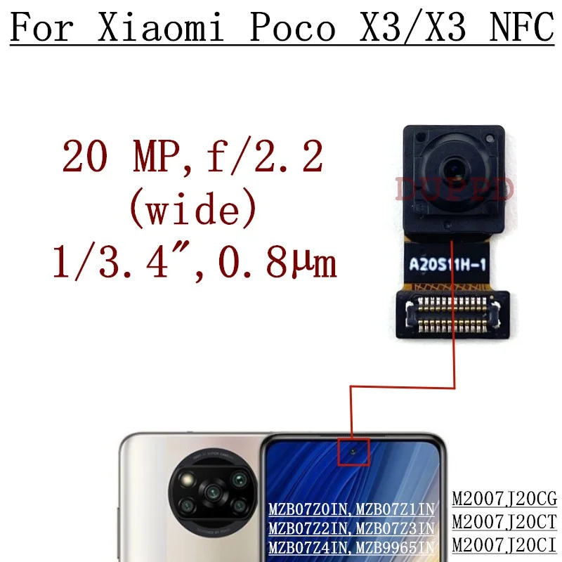 Front Rear Camera For Xiaomi Poco X3 Pro NFC Backside Ultrawide