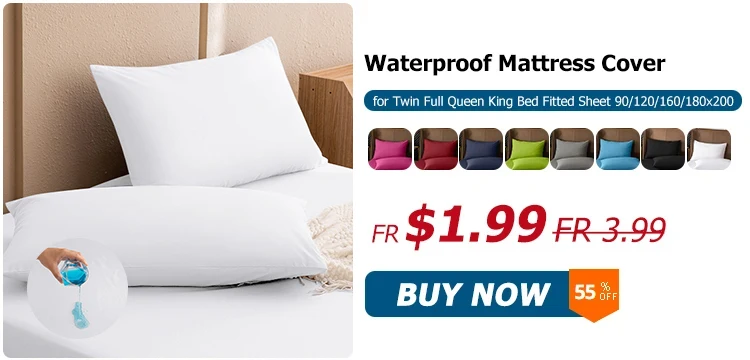 Description Picture 2 of itemWaterproof Mattress Pad Cover Breathable Washable Bedspreads Healthy Anti-bacteria Anti-mite Fitted Double Bed Sheet 160x200