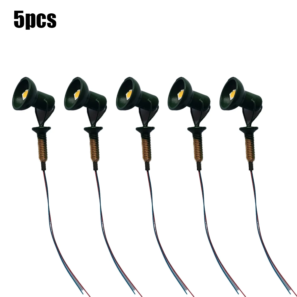 Spotlight Floodlights 25mm 5 Piece Accessories Black/green Model Replace With Pole Brass Decor Flood Light H0 TT spotlight accessories