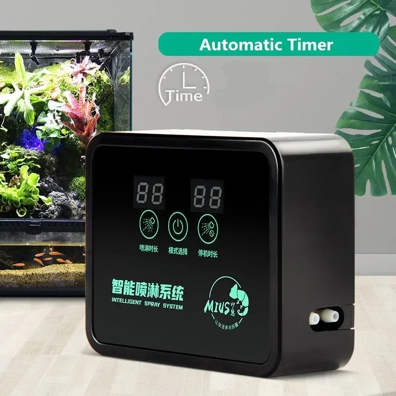 Reptile Intelligent Spray System Fogger Terrarium Humidifier Electronic Timer Automatic Mist Rain Forest Kit Control Sprinkler 2