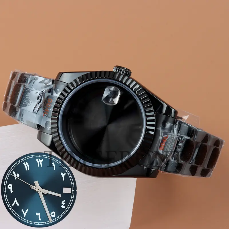 Silver/Black 36mm 39mm nh35 Watch Case with pink Sunburst Dial and Hands For Datejust NH35 NH36 Movement Waterproof Oyster Strap - Image 28
