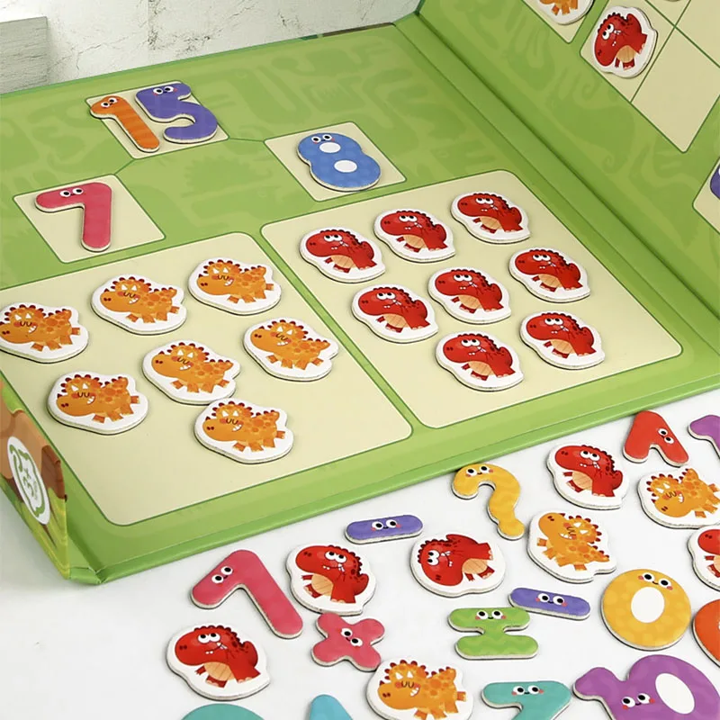 Children's Montessori Games Magnetic Dinosaur Arithmetic Book Math Addition Subtraction Decomposition Math Toys Educational Toys 2