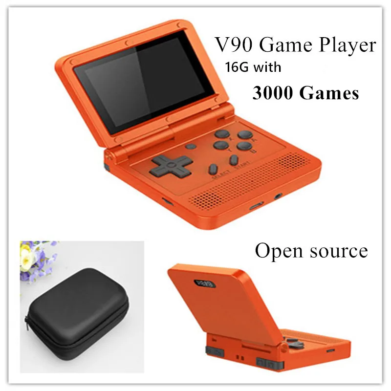 Hot V90 3.0 Inch Flip Handheld Game Console Open System 64 Bit PS1 FC GB Retro Video Games Player Mini Pocket Console Kids Gift 