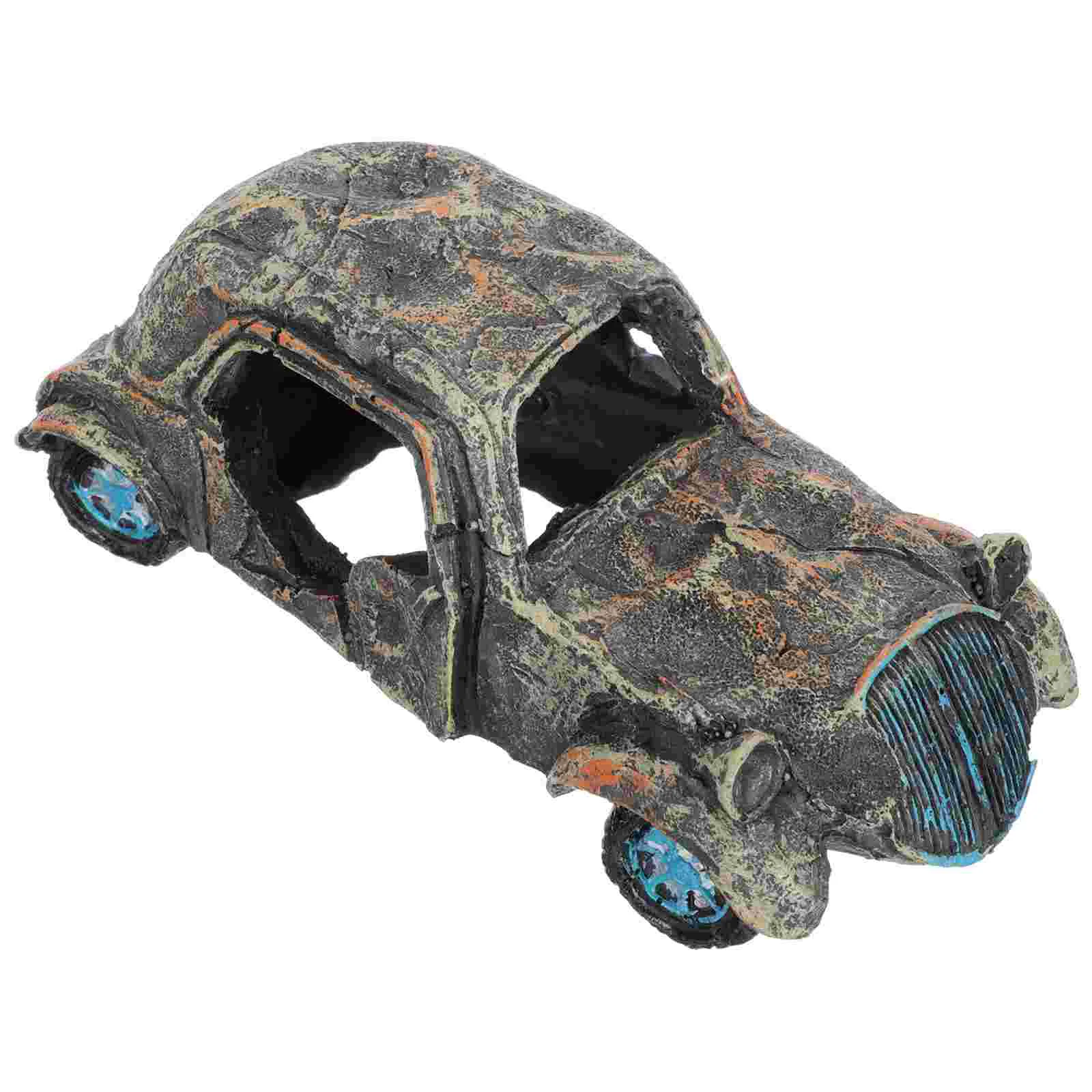 

Car Wreck Decoration Reptile Fish Tank Landscape Aquarium Rock Cave Decorations