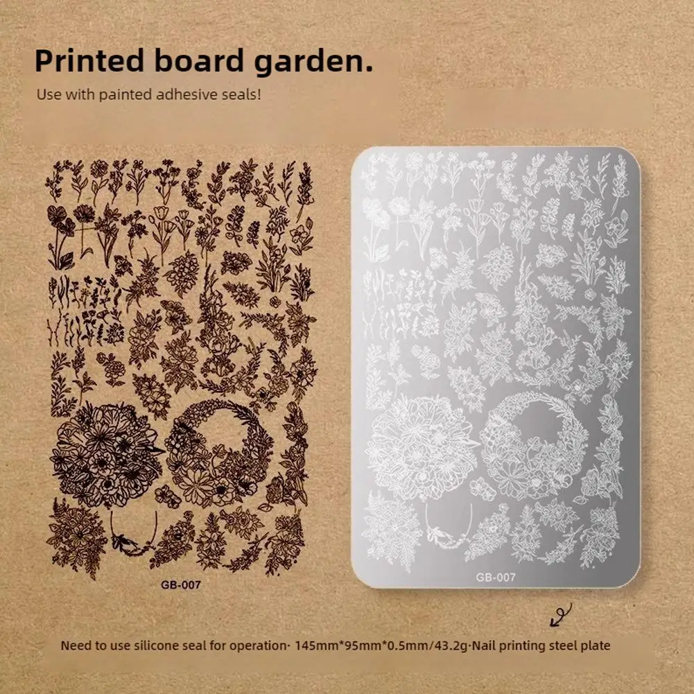 Nail Stamping Plate Plants Tree Geometry Pattern Stamp Template Nail Image Plate Stencil DIY Printing Stainless Steel Nail Tools 5