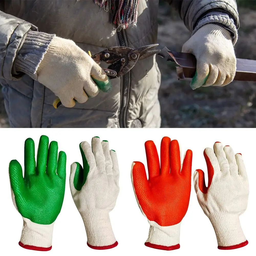

Red Green Working Gloves Tool 10 Needles Wear-resistant Anti Cutting Gloves Anti-slip Breathable Rubber Coated Glove Glassworks