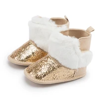 Sequin Newborn Baby Boys Girls Boots Warm Fluffy Soft Anti-slip Toddler First Walkers Multicolor Winter Infant Baby Shoes 0-18M 1
