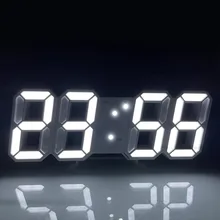  3D Big LED Digital Wall Clock Date Night Light Display Desktop Desktop Clock USB Electronic Luminous Alarm Clock Home Decoration 