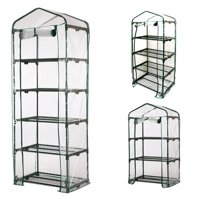 Kerti Üvegház Burkolat Tartós Növényi 2/3/4/5 Tier Pvc Meleg Növény Grow Protect Green House Fedél Vasállvány Nélkül