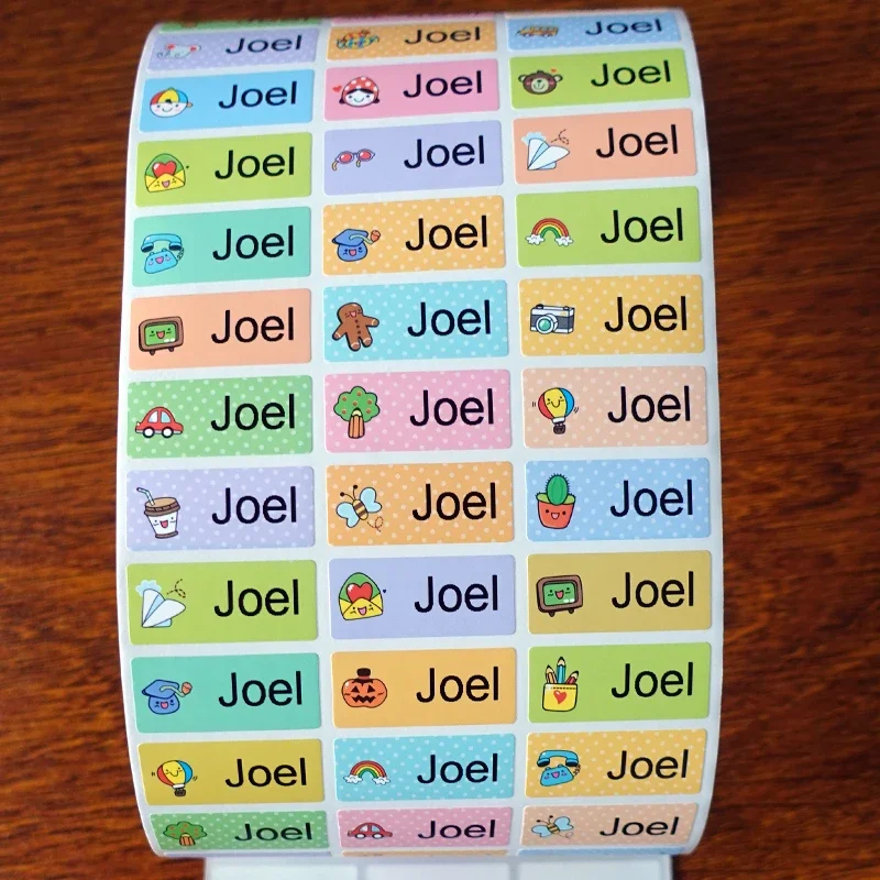 120Pcs Name Stickers Customized Sticker Variety Cartoons Waterproof Personalized Labels Children Stationery Tags life record food labels personalized diy gift stickers 300 sheets roll vintage kraft paper junk journal aesthetic 8 patterns