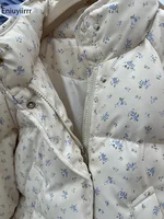 Parka en coton imprimé floral pour femme, chaud, mignon, doux, chic, élégant, épais, tout match, High Street, nouveau, 03, hiver 5