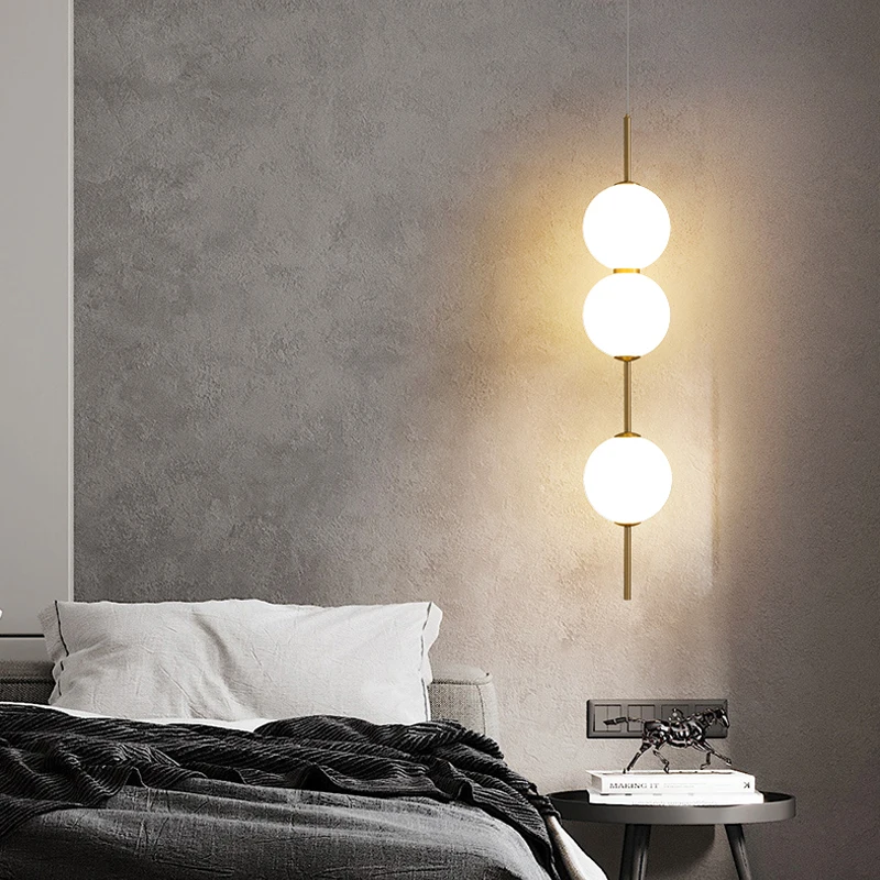 Nordic Simple lamp Bedroom Pendant Lights Grape lustre Glass Ball Hanglamp for Living Room home LED light Dining Room Lighting