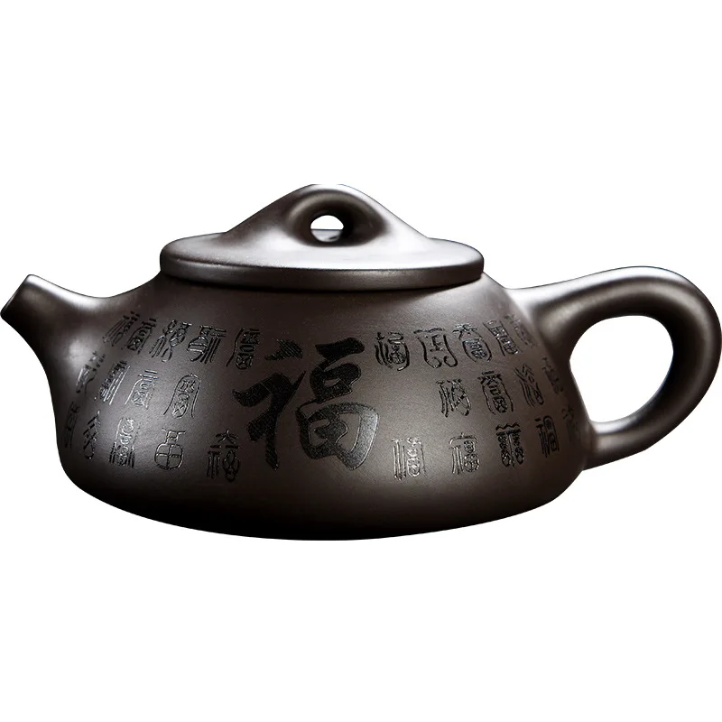Handmade Yixing Clay Teapot Raw Ore Old Mud Kung Fu Tea Set Household Tea Maker Serving 200ml tea pot,purple clay teapot
