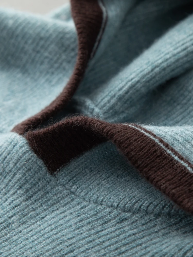 CHICUU Men's 100% Cashmere Sweater Hooded Pullover Autumn Winter Casual Style Clothing Soft Warm Cashmere Knitwear Tops 5