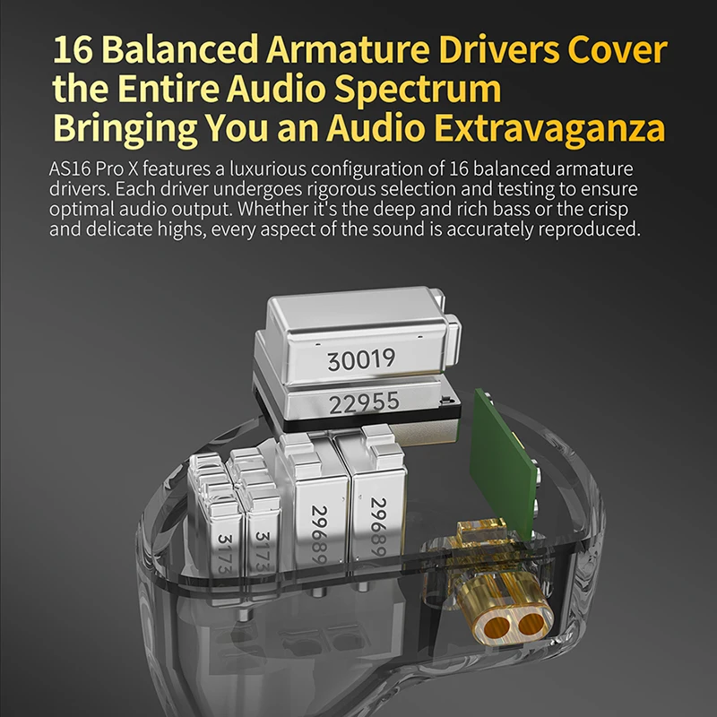 Pre-order KZ AS16 PRO X IEM 16BA HiFi Wired Earbuds with Precision