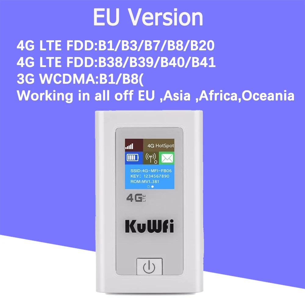 KuWFi Wireless 4G Router 150Mbps Mobile Wi-Fi Hotspot Router Portable Pocket WiFi Modem High Speed WiFi Routers For Travel, Lapt 