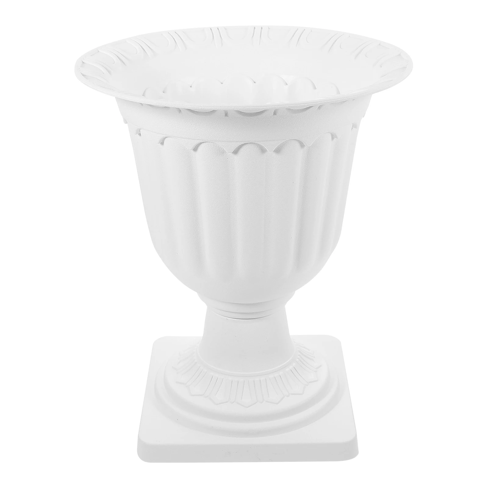 

Balcony Large Outdoor Planter Roman Column Flower Pot Plastic Nursery Pots Flowerpot Porch Decor White Planters For Wedding