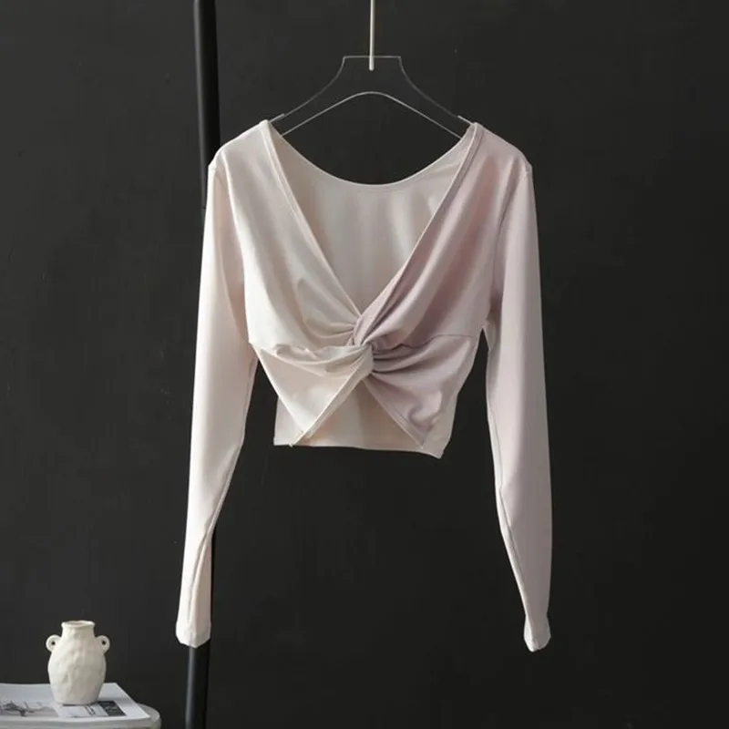 

Long-Sleeve Yoga Suit Top Wearing Running Fitness Suit Women'S Color-Blocking Front And Back Sports T-Shirt Yoga Blouse