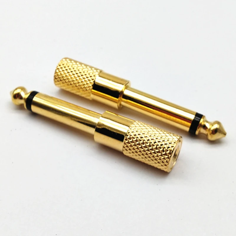 Premium 6.35mm to 3.5mm Mono Jack Plug Connector - Gold-Plated Aux Audio Adapter
