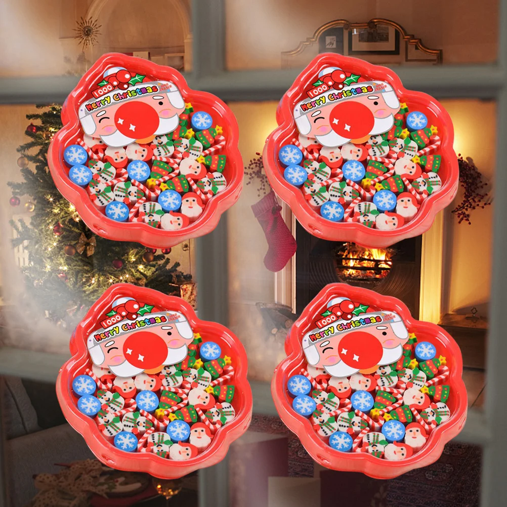 

12pcs Christmas Eraser Rubber Eraser Xmas for Kids Students Xmas Party Favors Gift