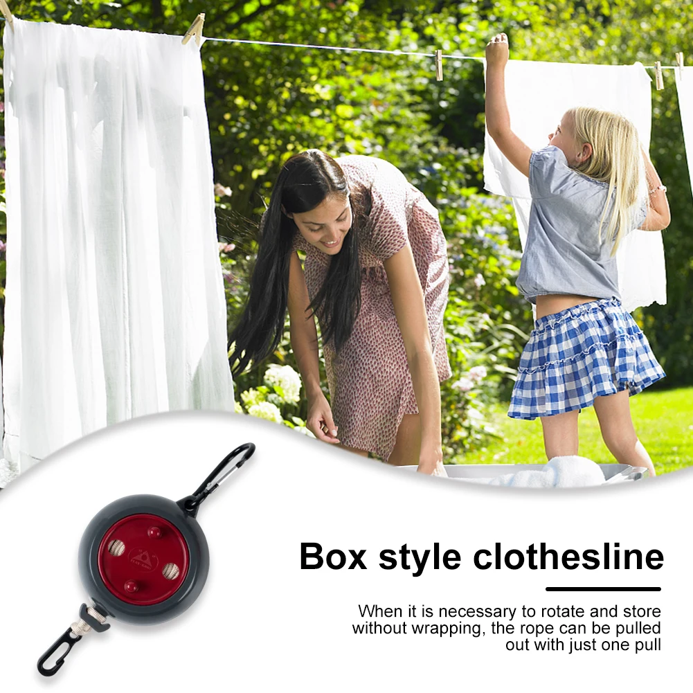 Clothes Drying Line 10M Clothesline Retractable Non-Perforated Clothes Drying Line Portable Outdoor Camping Windproof Hanging Rack Clothing