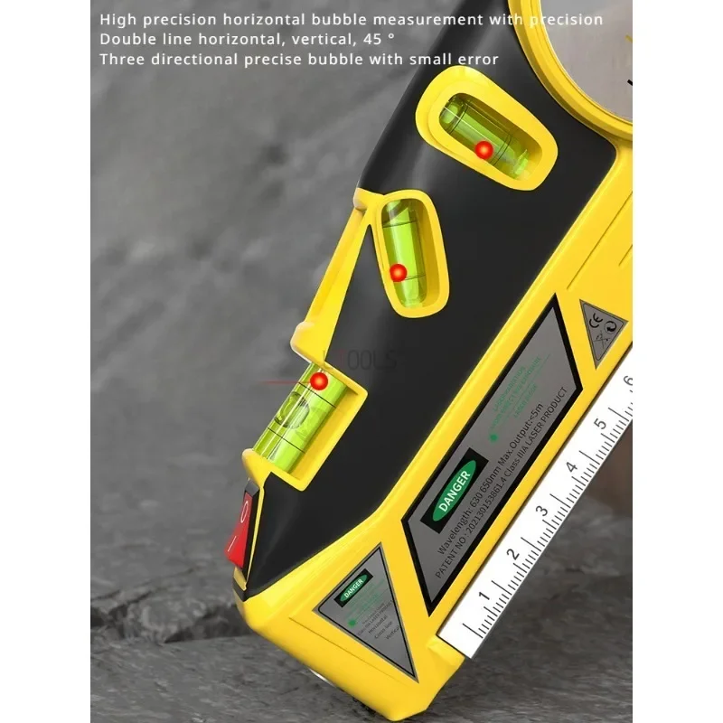 

4 in1 Laser Level Meter Metric/inch Infrared Woodworking Horizontal Bubble Strong Green Light Level Tape Measure Hand Tools DIY