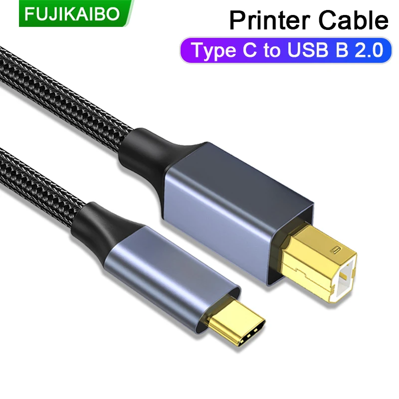 USB C к USB B 2,0 кабель для принтера, электронный орган, адаптер Type C USB B, факсимильный аппарат, внешний для ПК, телефонов, ноутбуков и MacBook