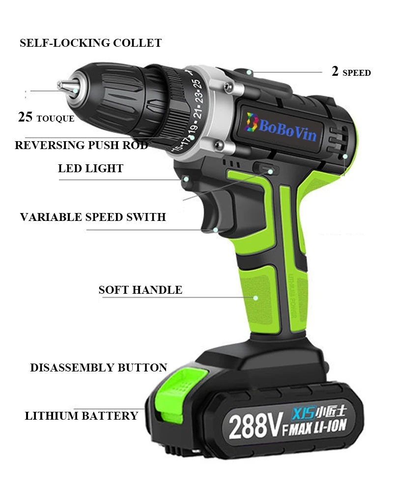 21V Impact Drill Cordless Electric Screwdriver Rechargeable