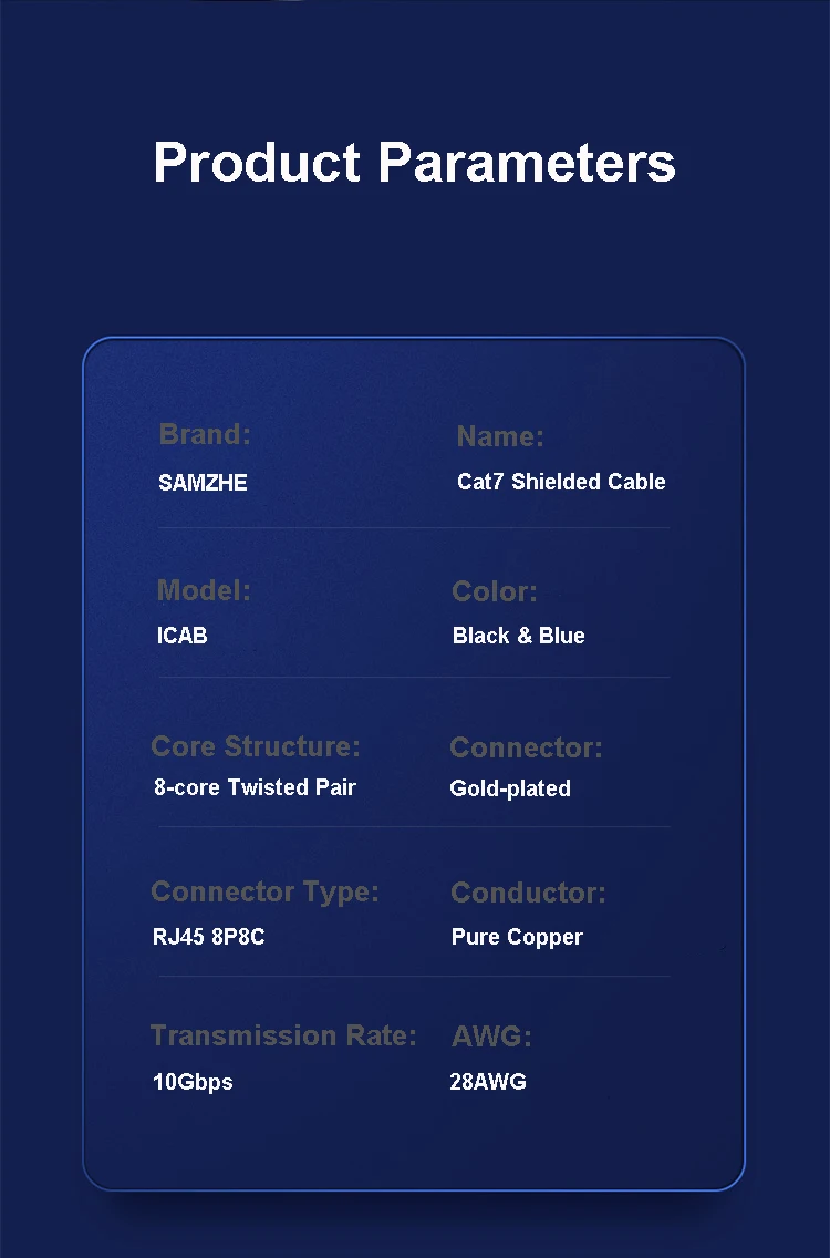 Samzhe Ethernet-Kabel Cat7 Lan-Kabel UTP CAT7 RJ 45 Netzwerkkabel RJ45 Cat7 Internetkabel Patchkabel für Modem-Router-Kabel – Detail 10