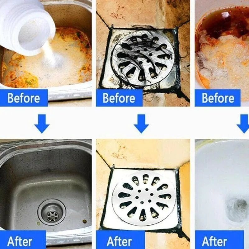 Sink&Drain Cleaner Powder High-Efficiency Clog Remover with Fast Foaming Kitchen Sewer Toilet Pipe Dredge Deodorant