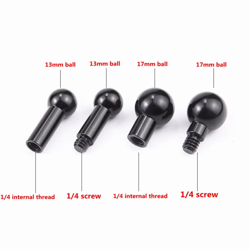 1/4 Srew 어댑터 13mm 15mm 17mm 볼 헤드 Gopro 10/9 Insta360 오토바이 액션 카메라 마운트 용 1 인치 브래킷 커넥터