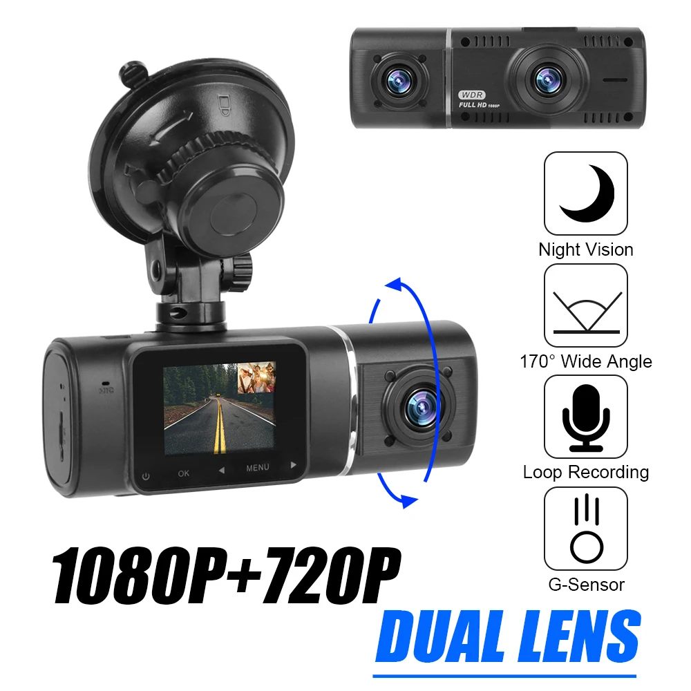 3 Camera Lens Car DVR Dash Cam for cars,1080P Dash Camera 3 inch Wide Angle  Dashcam Video Recorder Loop Recording Night Vision - AliExpress