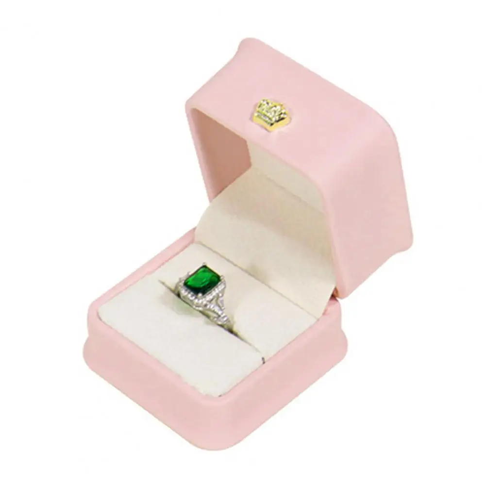 

Storage Case Portable Jewelry Organizer Compact Scratch-proof Ring Box with Soft Velvet Lining for Earrings Rings Jewelry