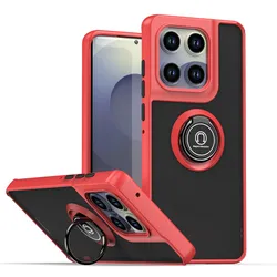 Armored Matte Protective Case with Magnetic Ring Stand and Shockproof Shell for Motorola Edge 60 Neo (Red)