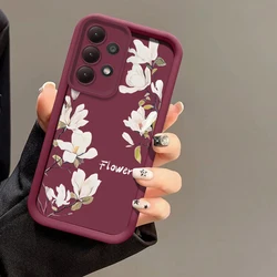 Floral Silicone Soft Phone Case - A55 Series - Samsung F13 (Wine - red - 676)