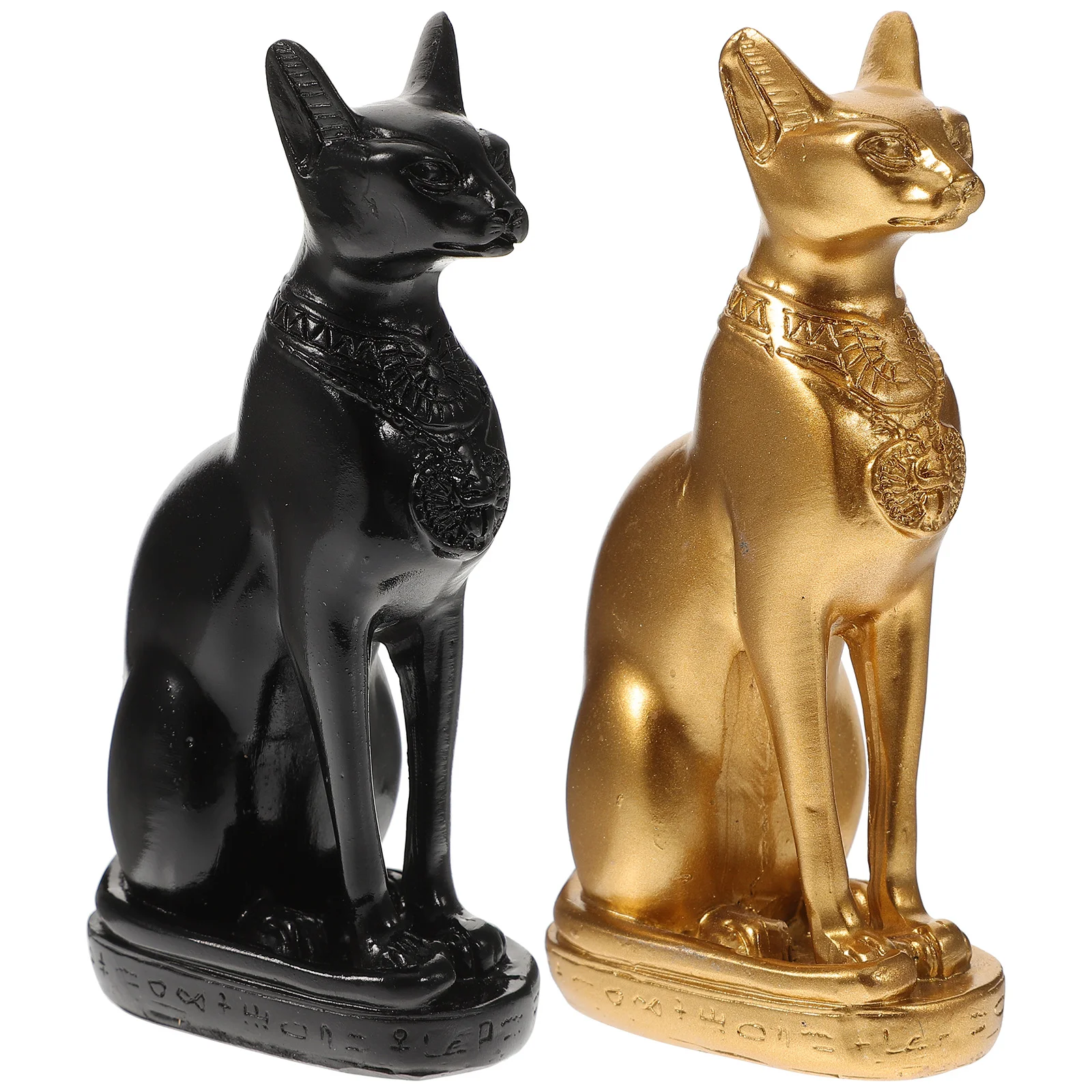 

2 Pcs Household Cat God Ornament Child Animal Figurines Resin Desk Decor