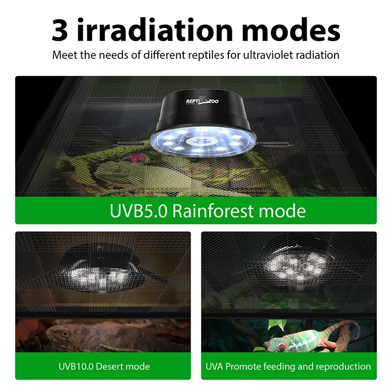 Turtles Reptiles Calcium Supplement Lamps Reptile LED/UVB Dual Mode Heat Lamp Lizard Amphibians Breeding Box Lighting Fixtures