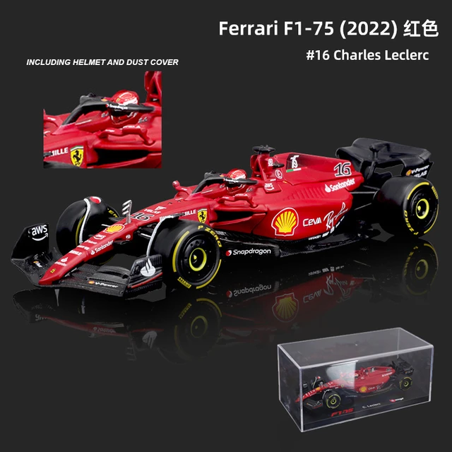 Bburago 1:43 2022 F1 Ferrari F1-75 #16 #55 with helmet Model Car