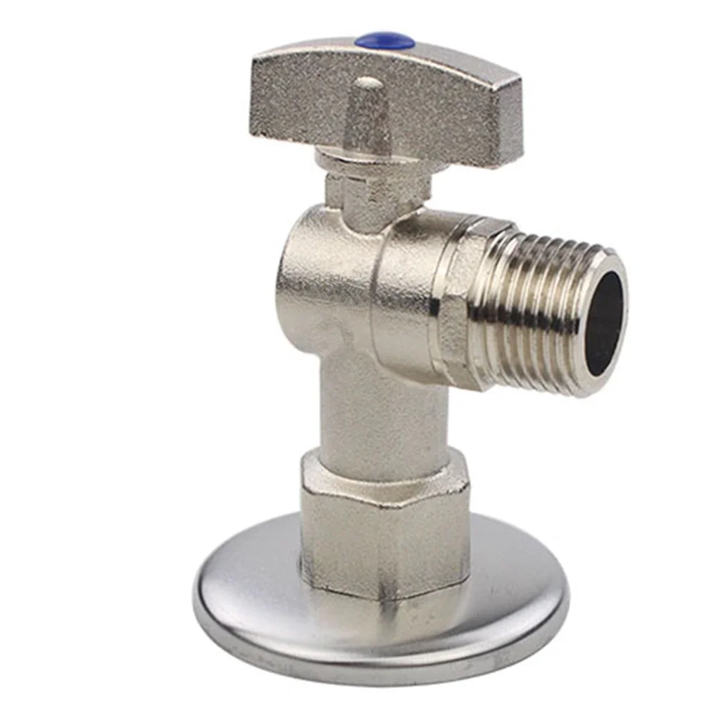 Full Copper Thickening 4 Points Female Thread Angle Valve Large Flow Rate 1/2 Thread Triangle Valve Right Angle Ball