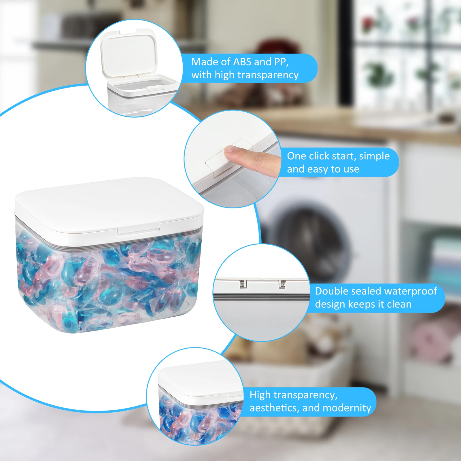 Versatile Automatic Pop-Up Storage Container for Laundry Essentials and Accessories
