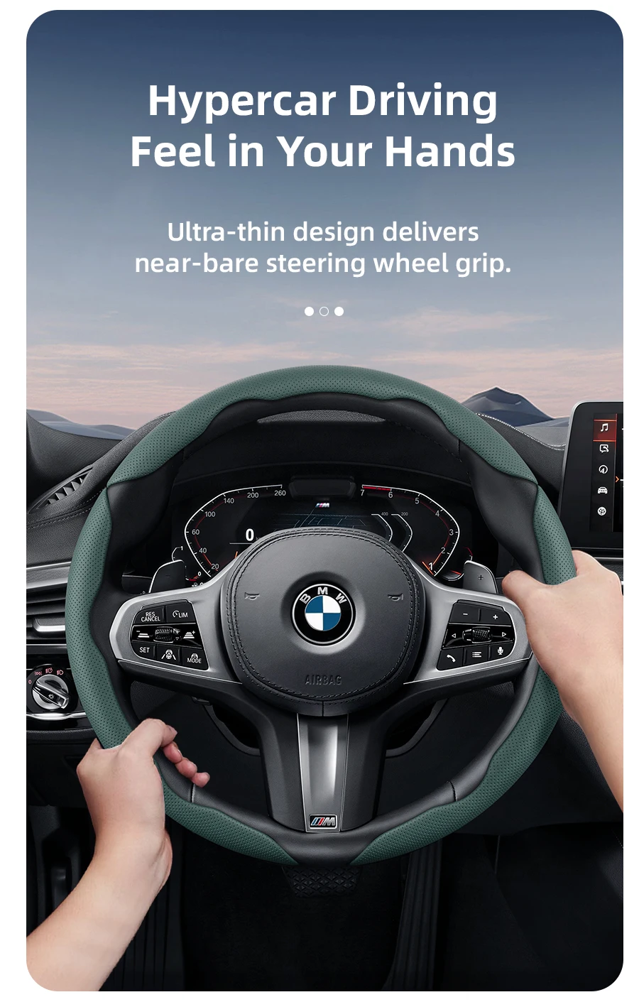 Geeignet für Bmw Atmungsaktive Loch Leder Lenkrad Abdeckung Segmentiert E46 F20 E87 E39 E91 G20 F31 E93 X3 E83 E61 M2 F30 X5 E90 – Detail 9