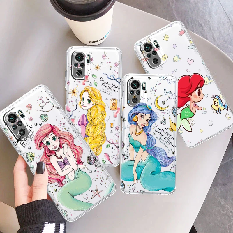 

Princess Cute Cartoon For Xiaomi Redmi Note 12 11 11T 10 9 8 7 6 5 4 Pro 5G 4G Silicone TPU Transparent Soft Phone Case Fundas