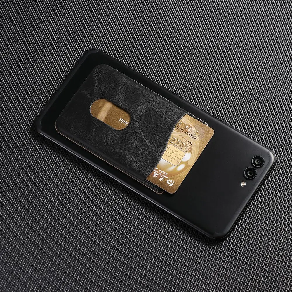 Leather Card Holder Sticker Adhesives Credit ID Card Mobile Phone Back Pocket Wallet Case Stickers Bag Pouch