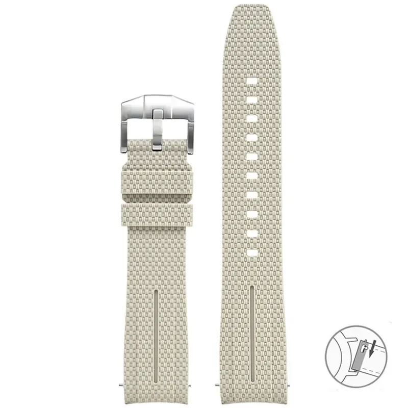 Curved End Silicone Quick Release Watch Band - 20mm Rubber Strap